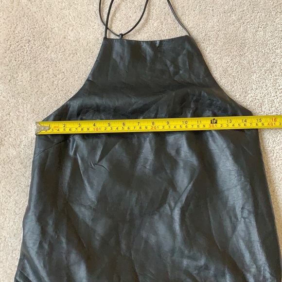 BLACK FAUX LEATHER RACERBACK TOP - Picture 10 of 12
